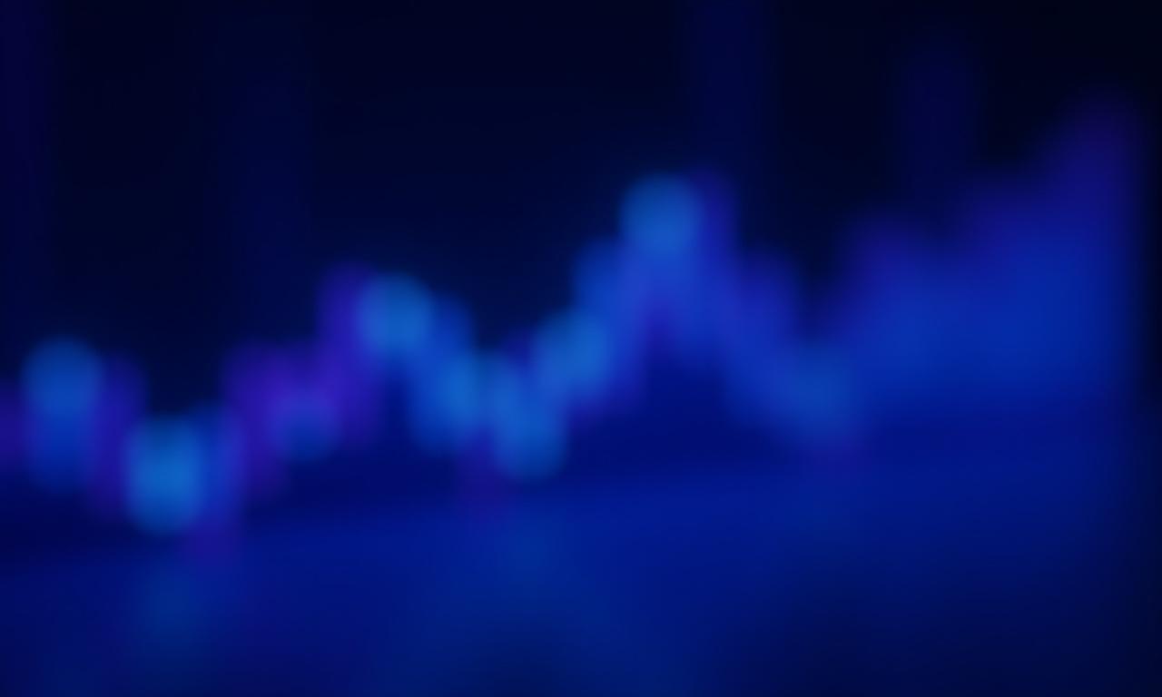 Financial data charts in dark background